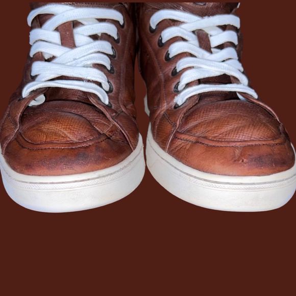 Prada Mens Old Nappa Leather High Top Sneaker Designer Calzature Uomo Size 8.5 F - Picture 9 of 10